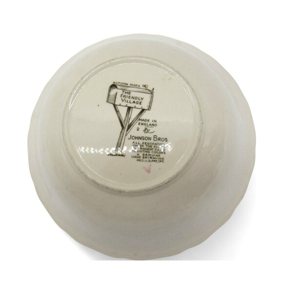 JOHNSON BROTHERS Autumn Mist Bowl Tree and Barn Village England Vintage 8.2" - Picture 8 of 8